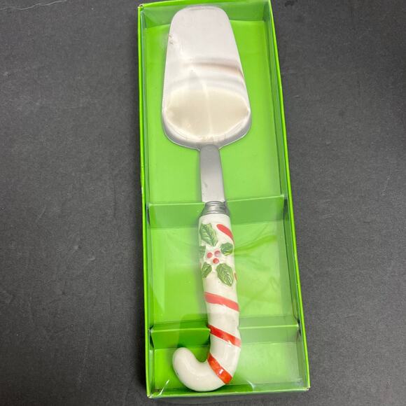 Vintage Candy Cane Handle Cake Pie Server Slicer Stainless Steel - Picture 1 of 6